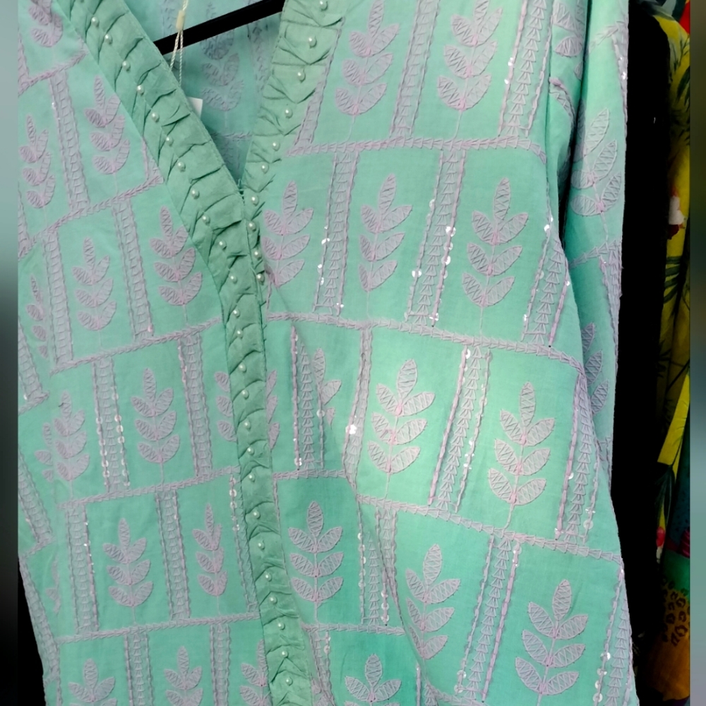 Women pure cotton shirt with a beautiful sequence